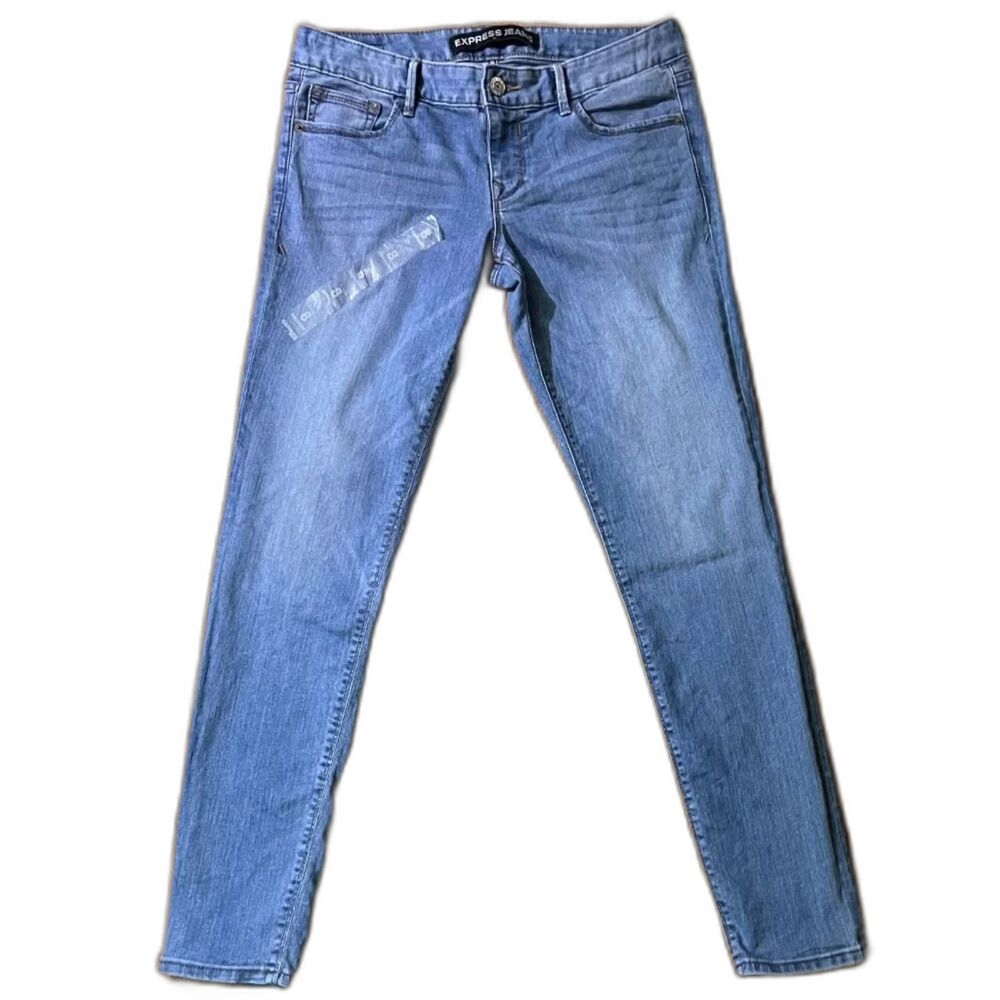 NWT Express Stella Low Rise Legging Jeans Light Wash Denim Womens 8R Preppycore